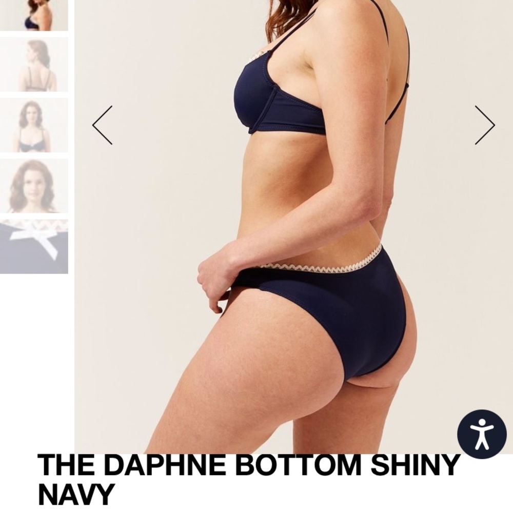 Solid And Striped Bikini Bottom - image 1